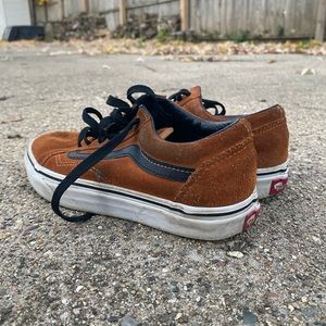 Worn in unisex brown vans